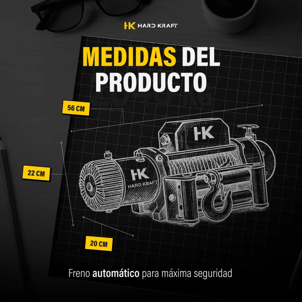 Malacate Eléctrico Hardkraft HK-DW13500 13500 lb 12V - imagen 7