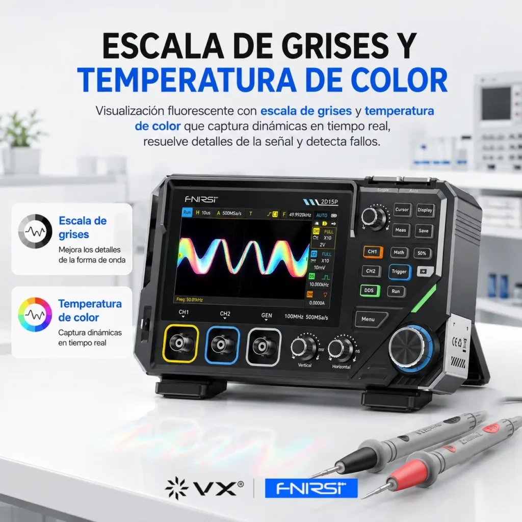 Osciloscopio 3 en 1 FNIRSI 2D15P 100 MHz 2 Canales - imagen 17