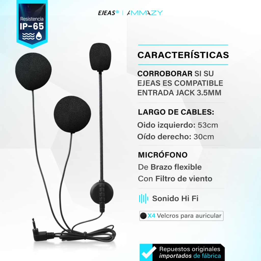 Kit auriculares con micrófono para Ejeas V4 y Ejeas V6 - imagen 3