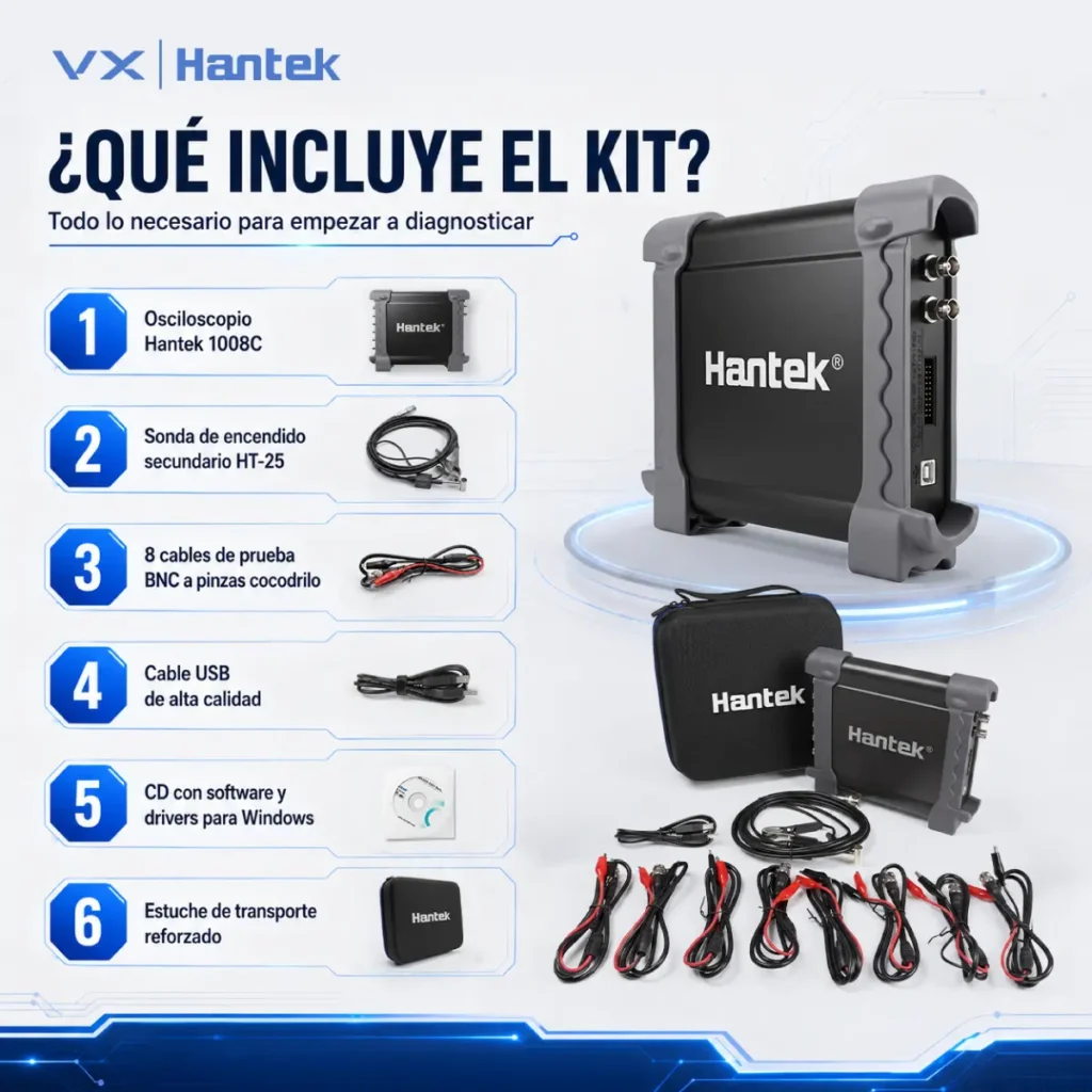 Osciloscopio Automotriz USB Hantek 1008C 8 Canales - imagen 11