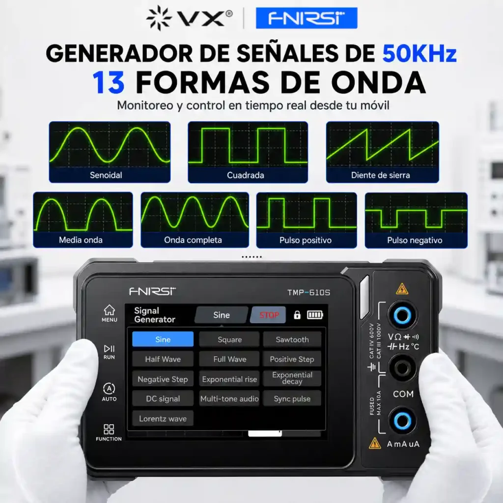 Multímetro Osciloscopio FNIRSI TMP-610S 3 en 1 - imagen 18