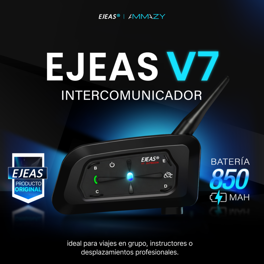Combo 2 Intercomunicadores Moto Ejeas V7 Bluetooth 5.1 - imagen 2