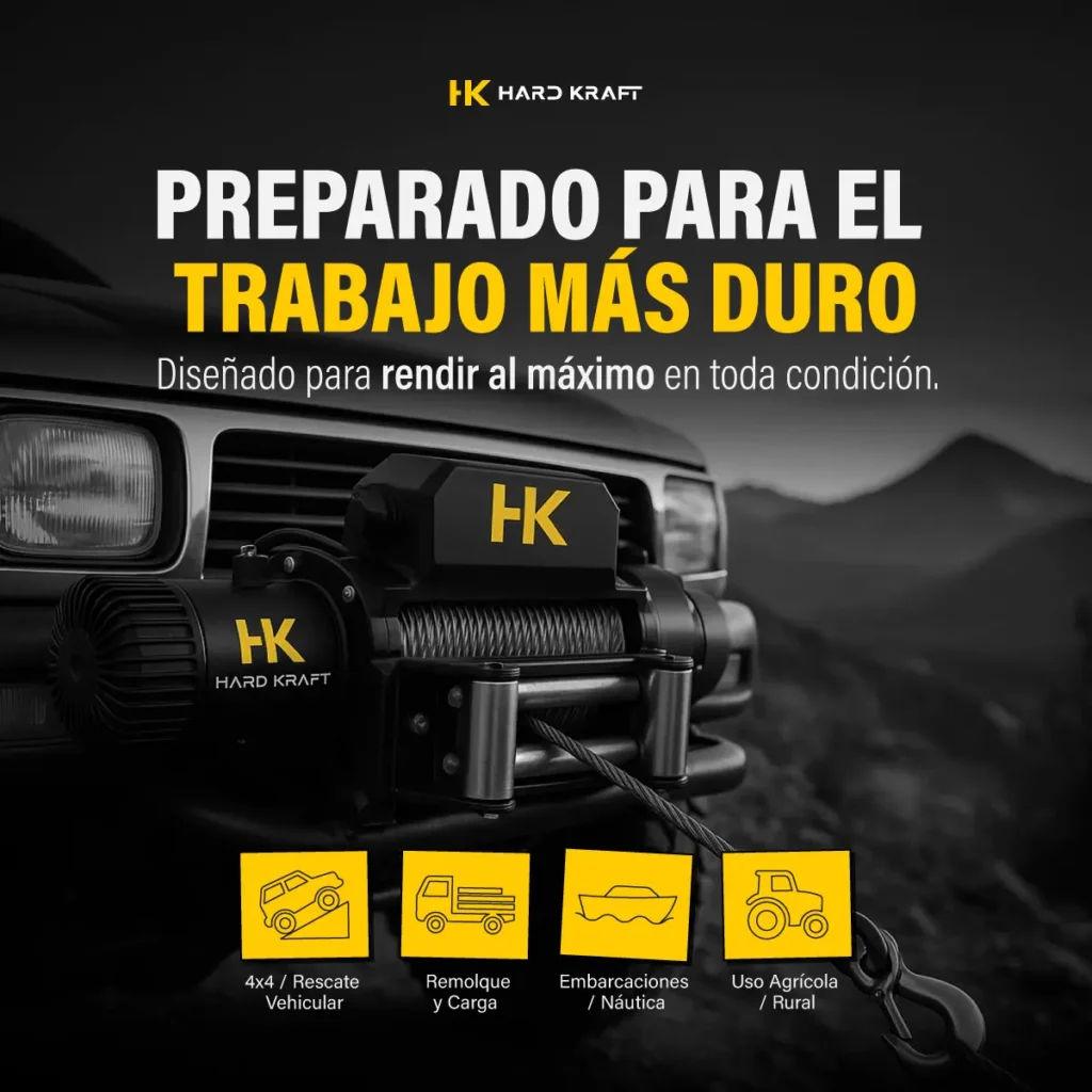 Malacate Eléctrico Hardkraft HK-DW12000 12000 lb 12V - imagen 7