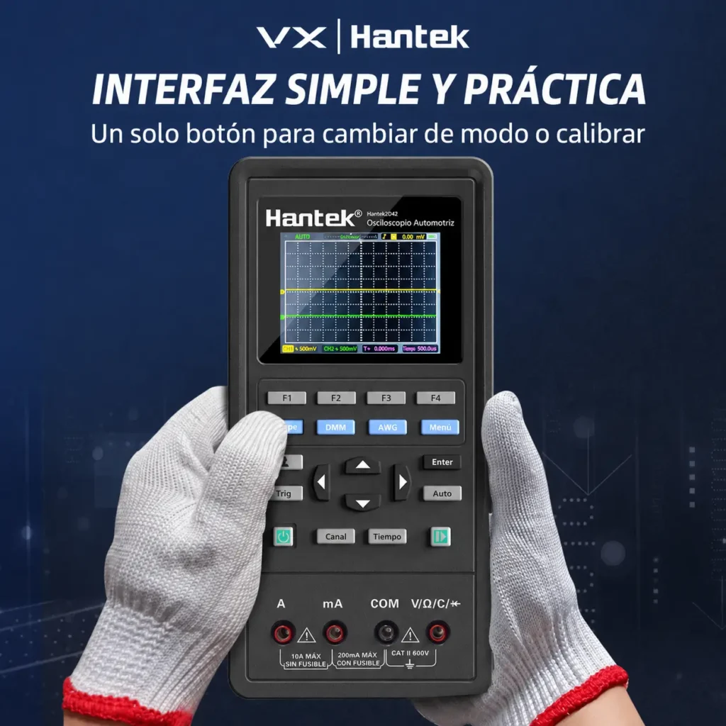 Osciloscopio Portátil Hantek 2C42 40 MHz con Multímetro - imagen 11