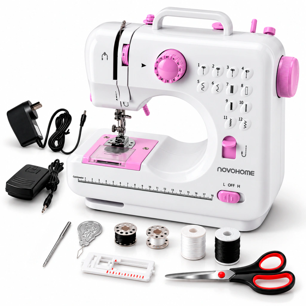 Maquina De Coser Portátil 12 Tipos De Puntadas Novohome