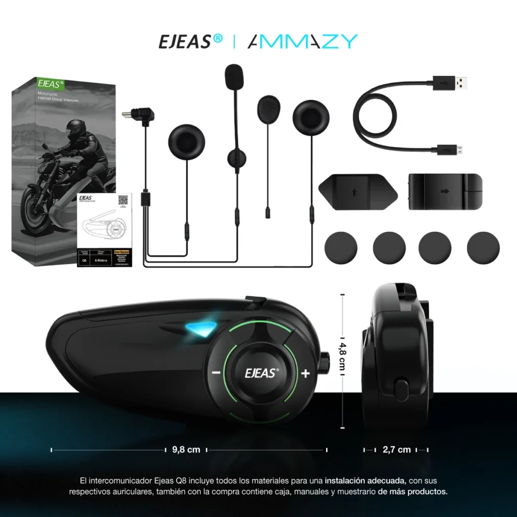 Combo Intercomunicador Ejeas Q8 y Control - imagen 2