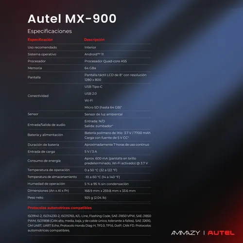 Scanner automotriz Autel MaxiCheck MX900 - imagen 6
