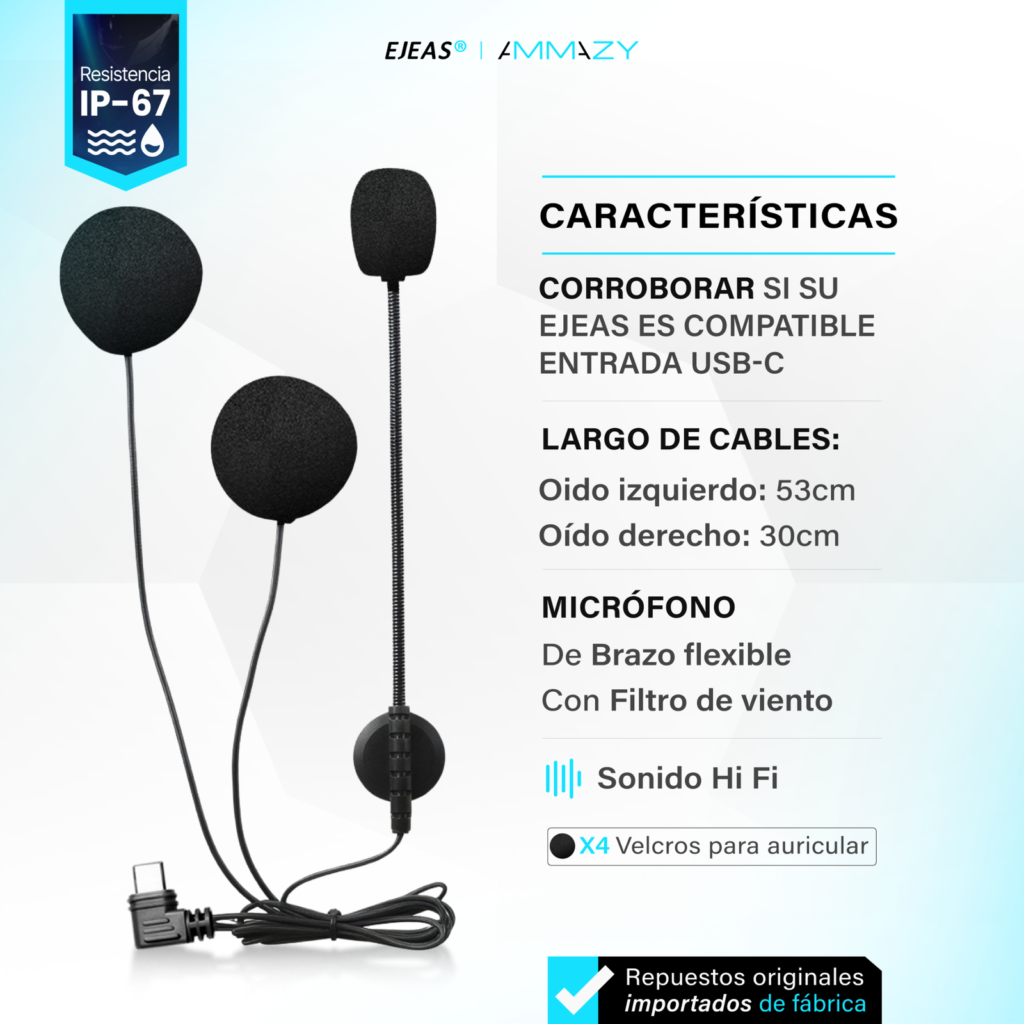 Kit Auriculares c/micrófono Ejeas USB-C - imagen 3