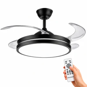Ventilador Novohome De Techo C/Luz Led y Aspas Retractiles