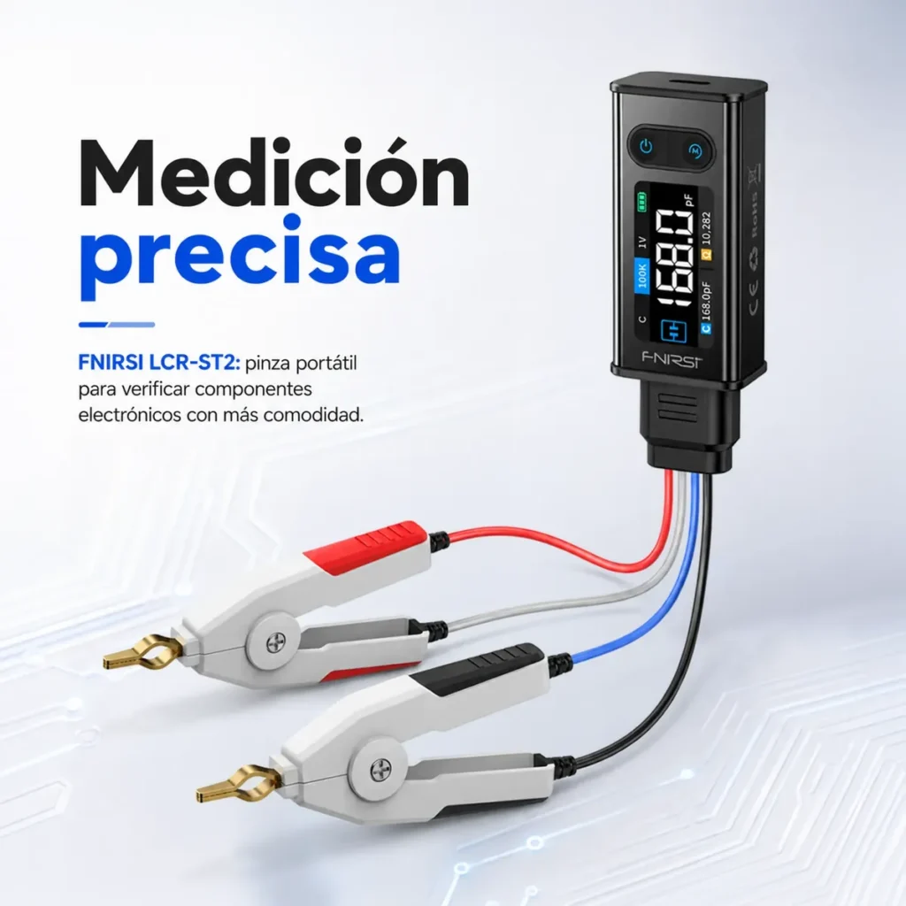 Medidor LCR FNIRSI LCR-ST2 Plus Pinza Digital 100 kHz - imagen 7