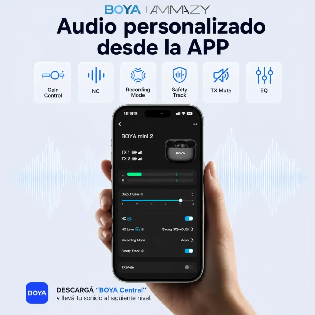 Kit De Micrófonos Corbateros Boya Mini 2 01 Usb-c Lightning - imagen 4