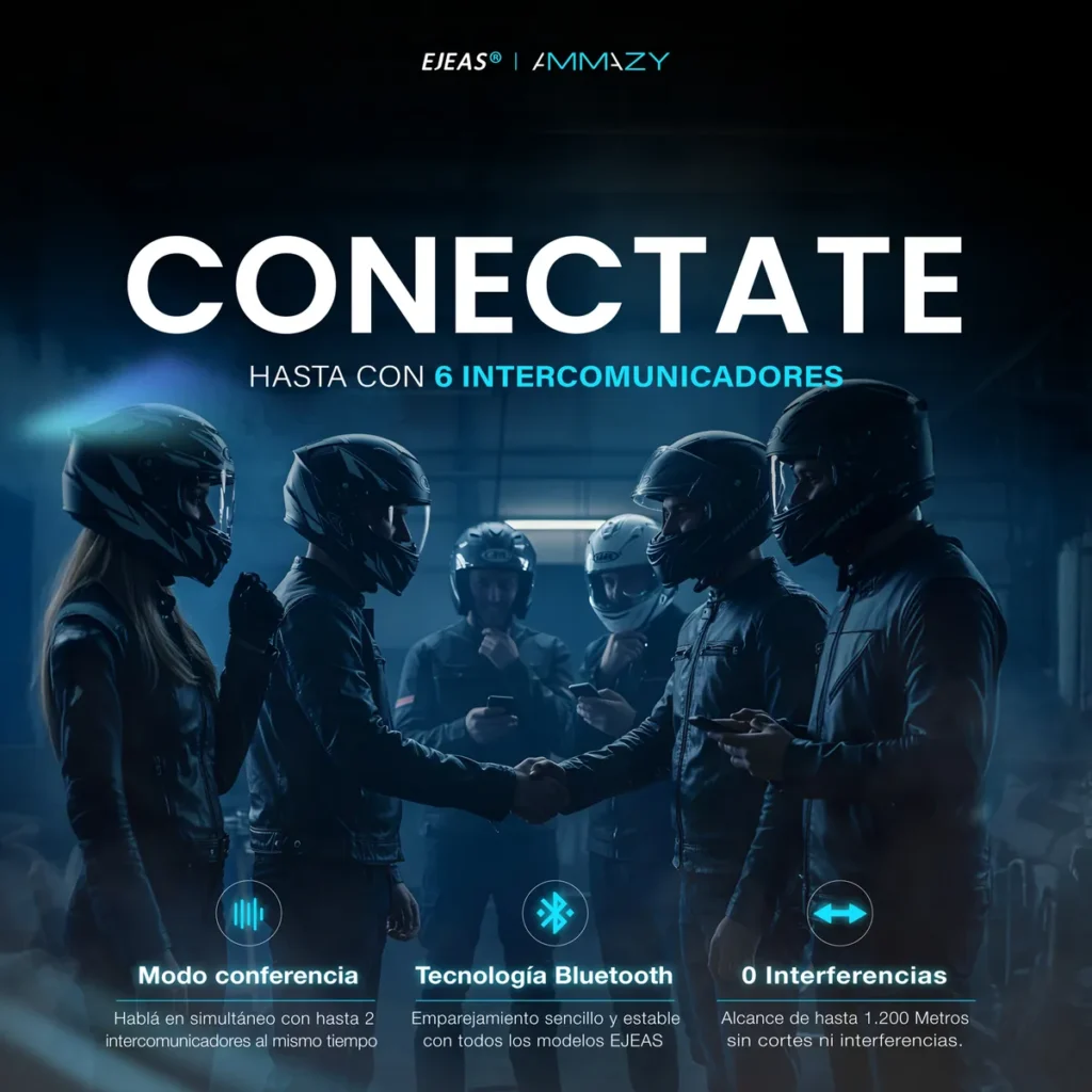 Combo 2 Intercomunicadores Moto Ejeas V6 Pro+ - imagen 3