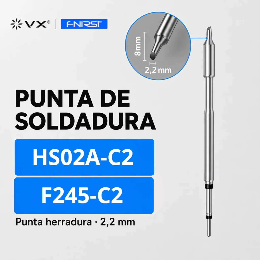 Punta F245 Herradura 2,2 mm para Soldador FNIRSI HS-02 - imagen 5