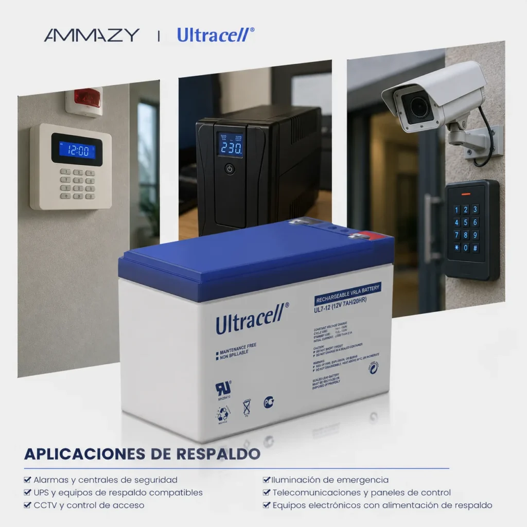 Batería VRLA Ultracell UL7-12 F1 7Ah 12V para UPS y Alarmas - imagen 7