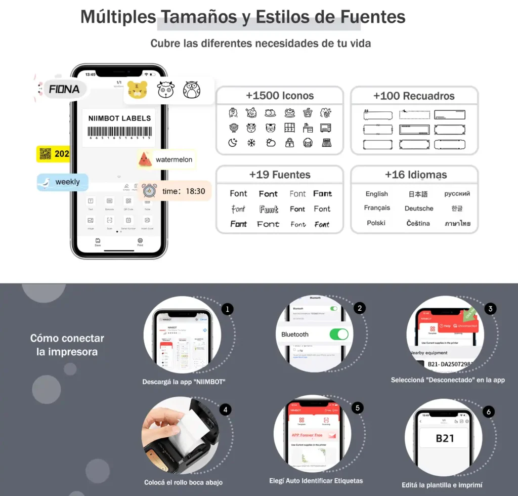 Impresora Térmica Portatil Niimbot B21 S - imagen 4