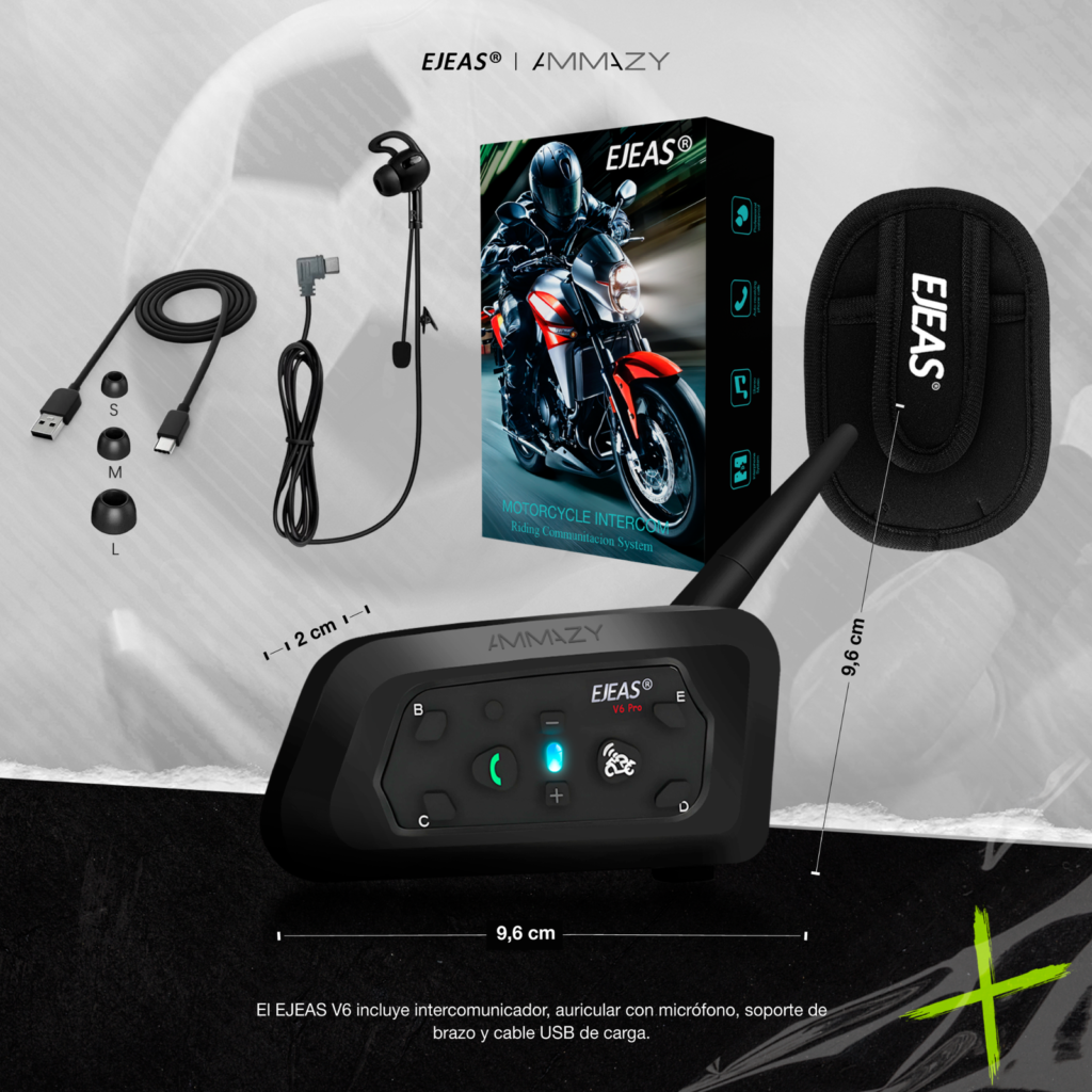 Intercomunicador Arbitros EJEAS V6C Bluetooth In Ear - imagen 5