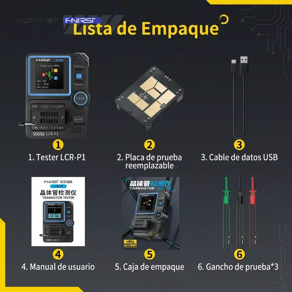 Probador de Componentes FNIRSI LCR-P1 con ESR - imagen 6