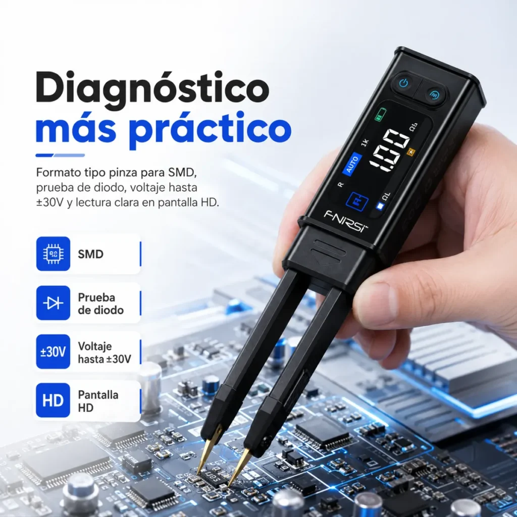 Medidor LCR FNIRSI LCR-ST2 Plus Pinza Digital 100 kHz - imagen 9