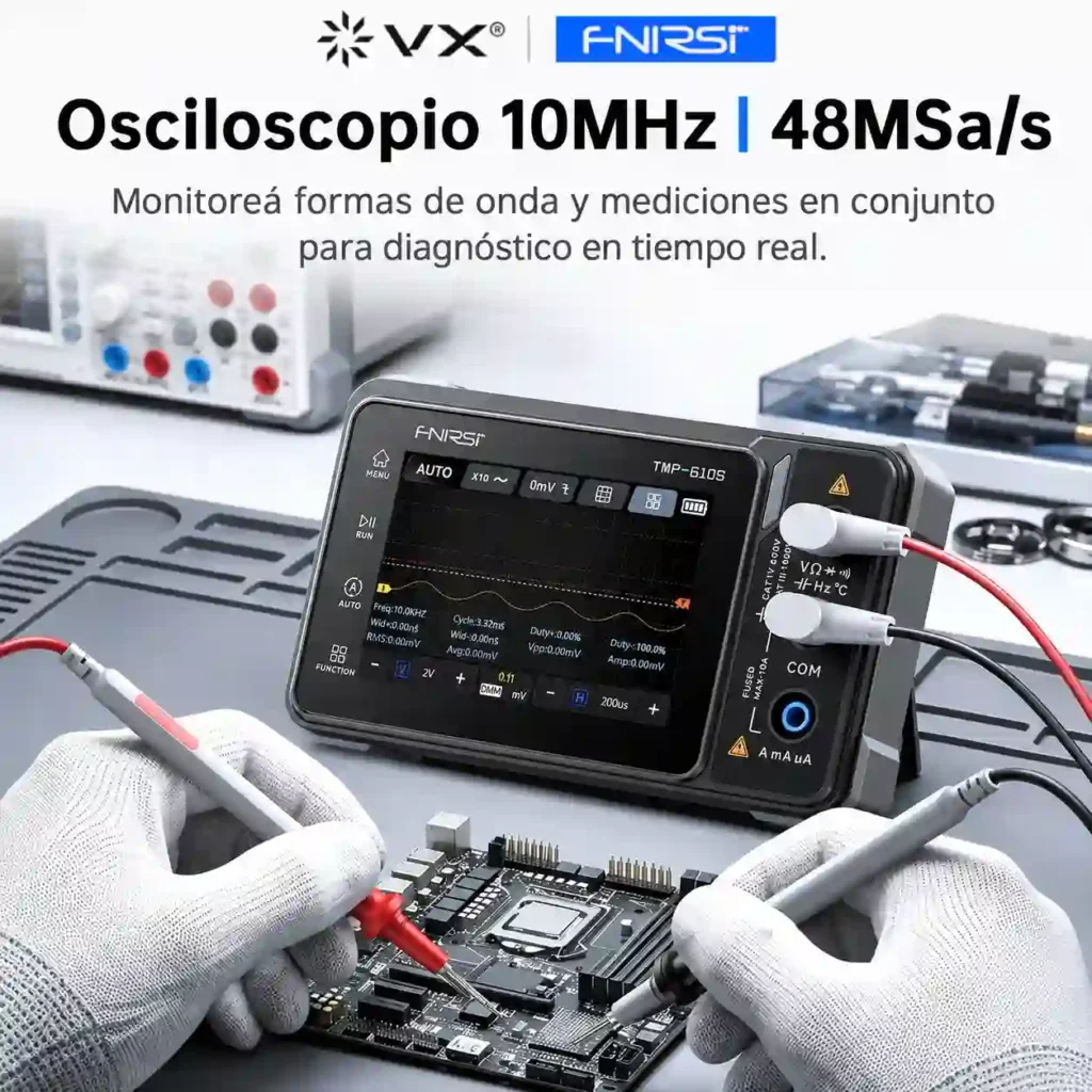 Multímetro Osciloscopio FNIRSI TMP-610S 3 en 1 - imagen 17