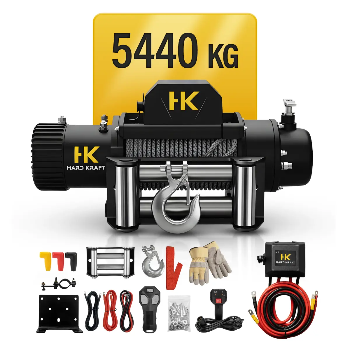 Malacate Eléctrico Hardkraft HK-DW12000 12000 lb 12V