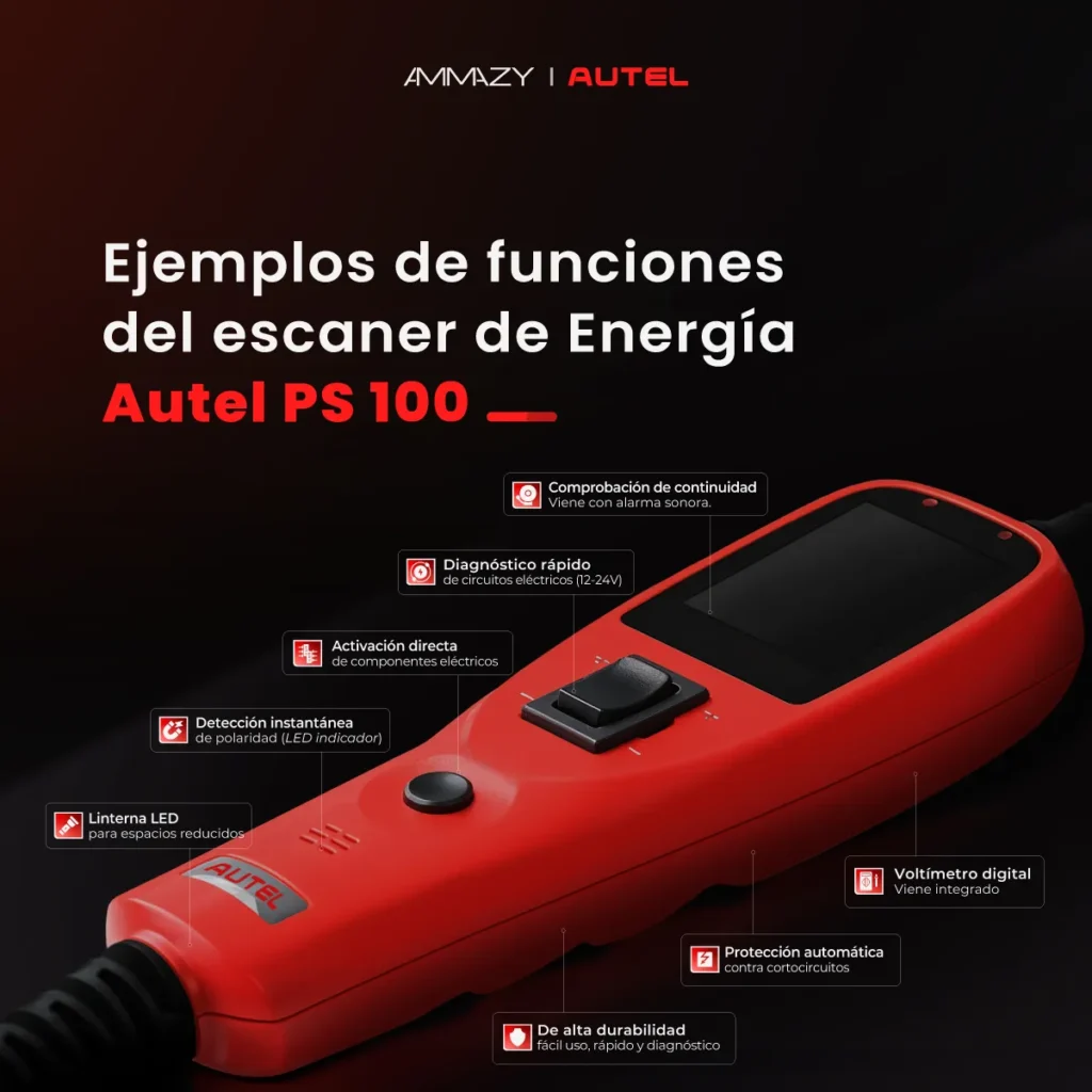 Punta lógica automotriz Autel PowerScan PS100 - imagen 3
