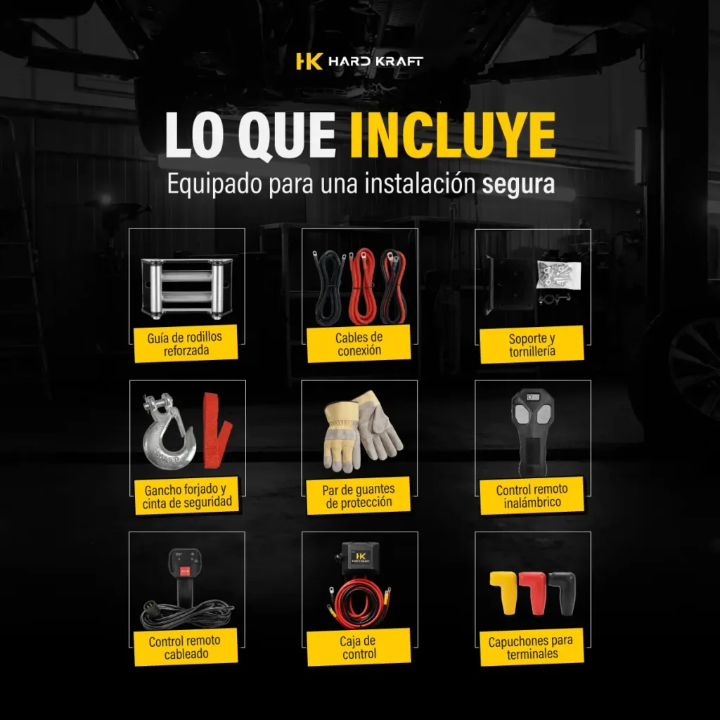 Malacate Eléctrico Hardkraft HK-DW12000 12000 lb 12V - imagen 5