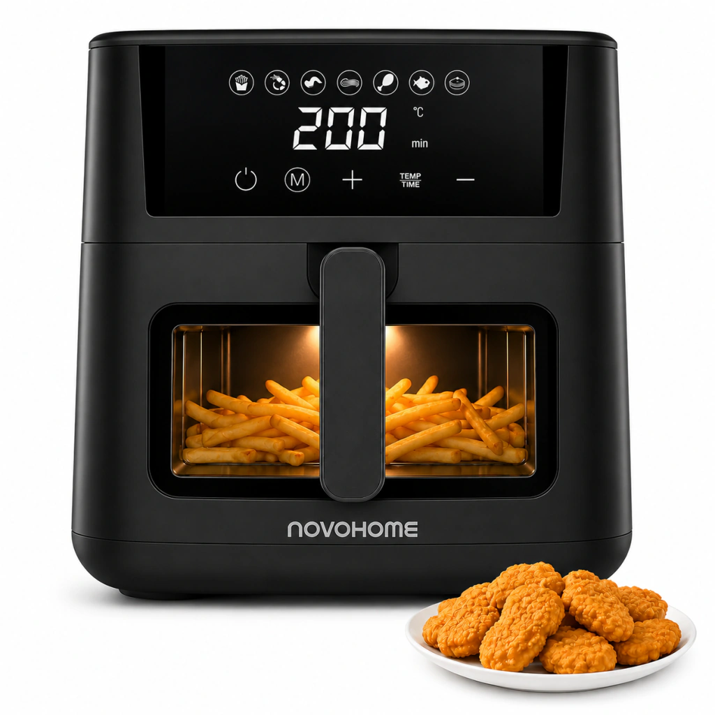 Freidora Novohome De Aire Digital Sin Aceite 4.5l 1200w