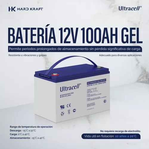 Batería Gel Ultracell UCG100-12 100Ah 12V Ciclo Profundo - imagen 3