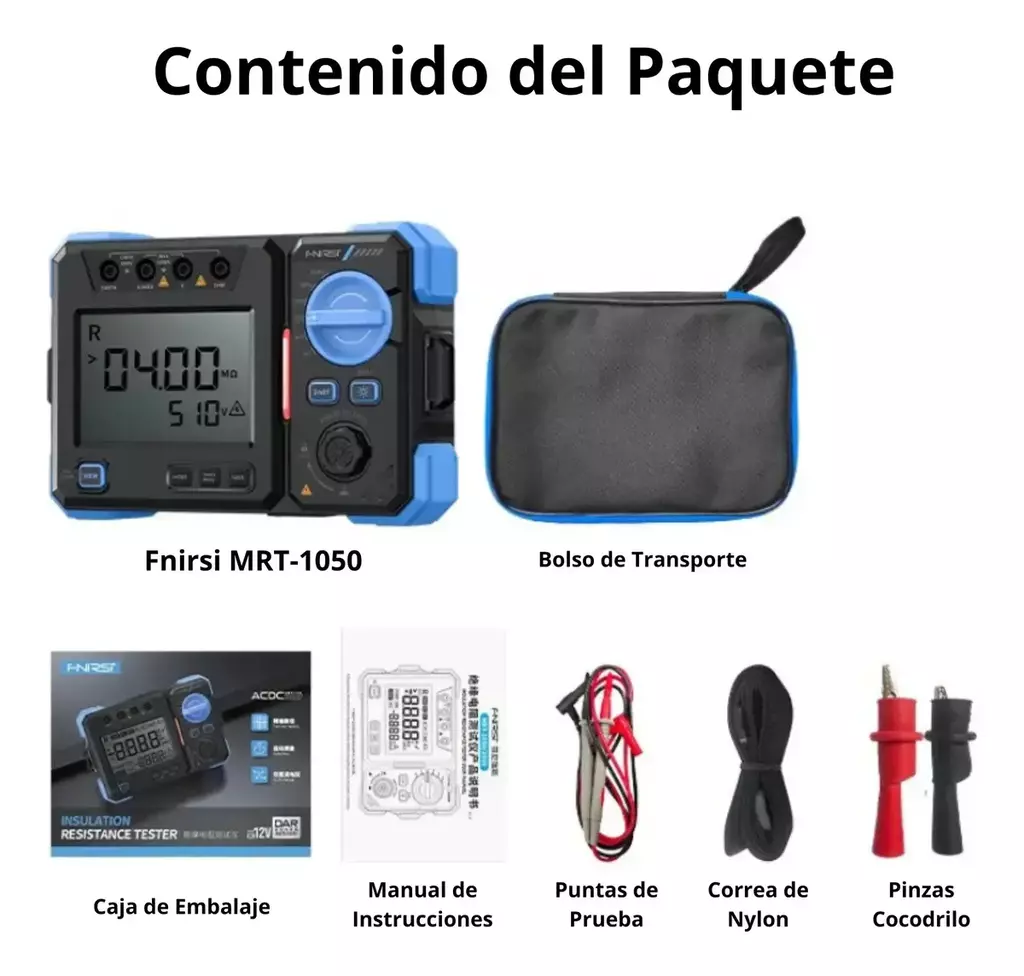 Megóhmetro FNIRSI MRT-1050 1000 V para Resistencia de Aislamiento - imagen 5