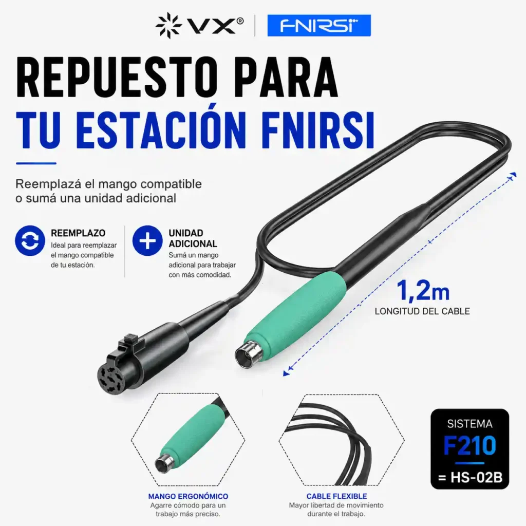 Mango Soldador FNIRSI F210 7 Pines para DWS-200 - imagen 13