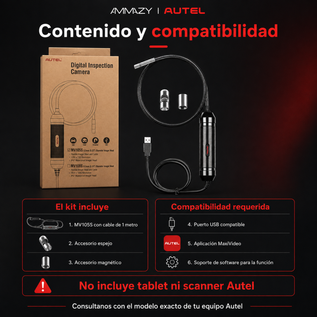 Cámara de inspección Autel Maxivideo Mv105s 5.5mm Usb Led Ip67 - imagen 5
