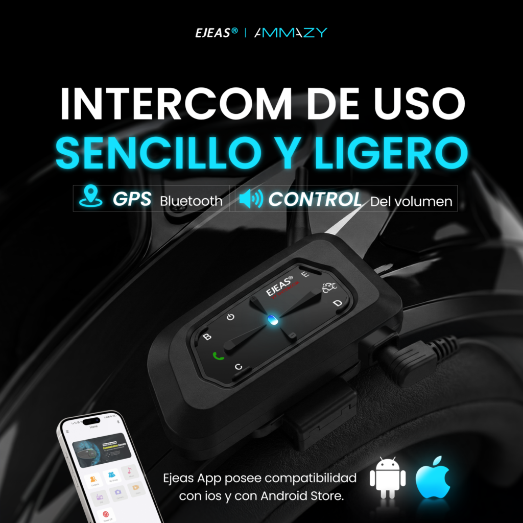 Combo 2 Intercomunicadores Moto Ejeas V7 Bluetooth 5.1 - imagen 5