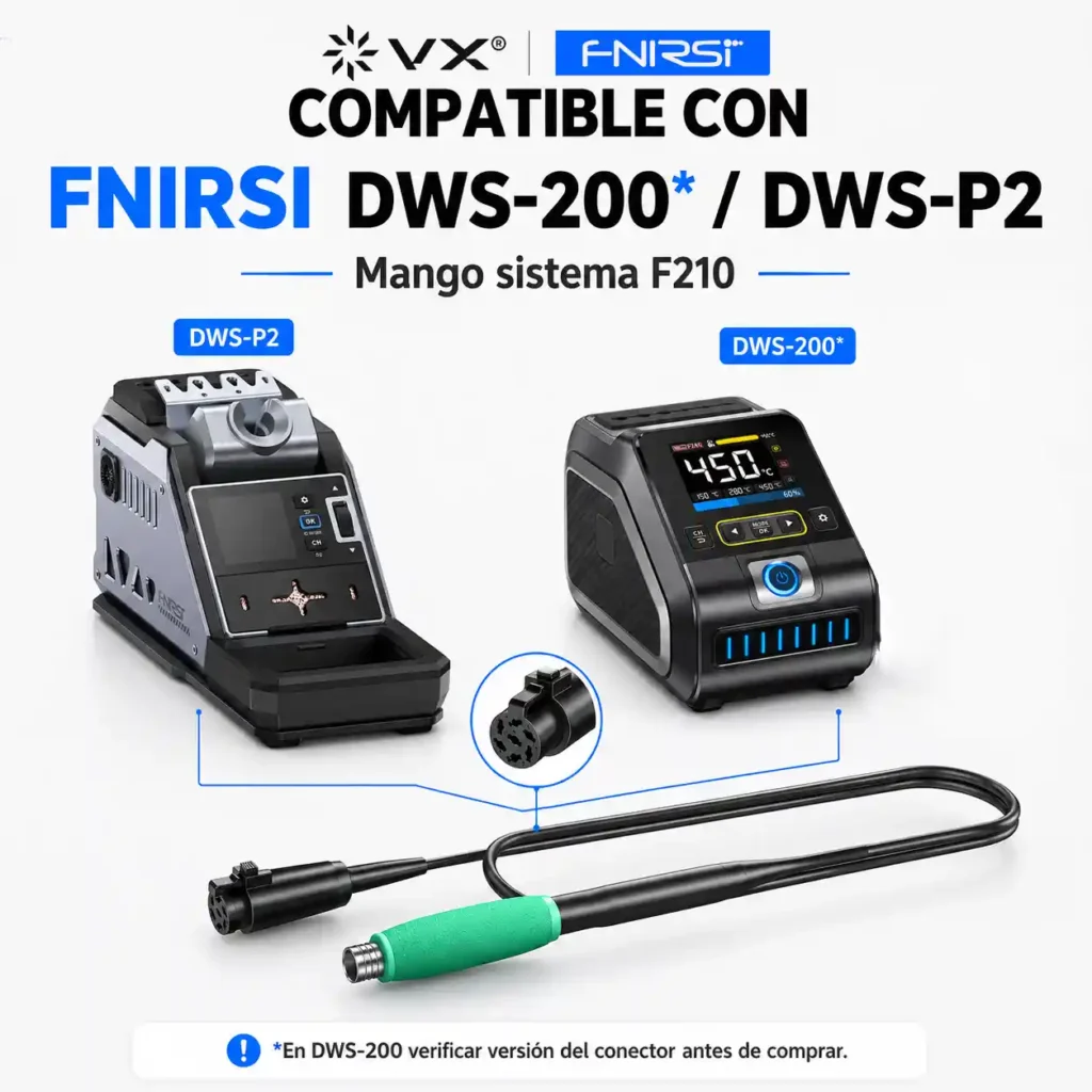 Mango Soldador FNIRSI F210 7 Pines para DWS-200 - imagen 11