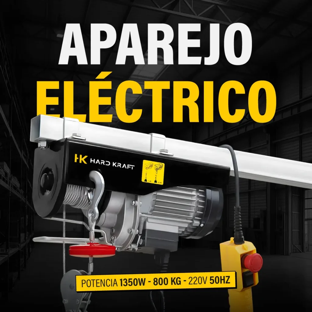 Aparejo Eléctrico Hardkraft HK-PA800D 800 kg 12 m - imagen 2