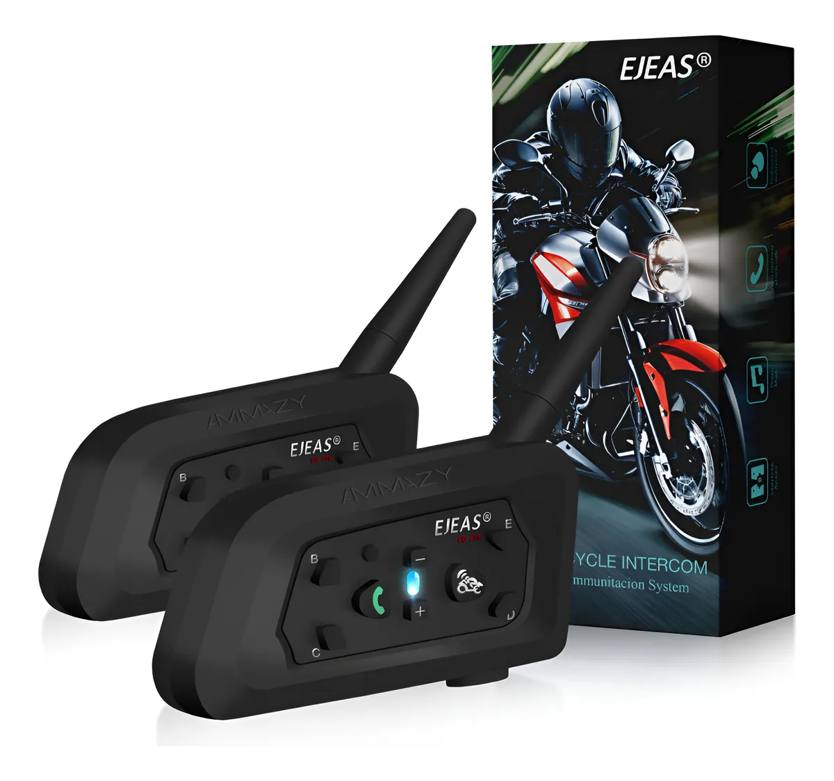 Combo 2 Intercomunicadores Moto Ejeas V6 Pro+