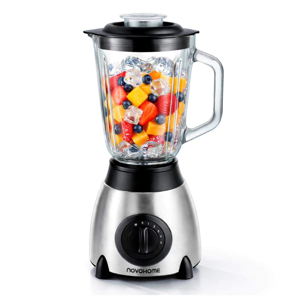 Licuadora Novohome 1.5L Vaso de Vidrio 900W 5 Velocidades
