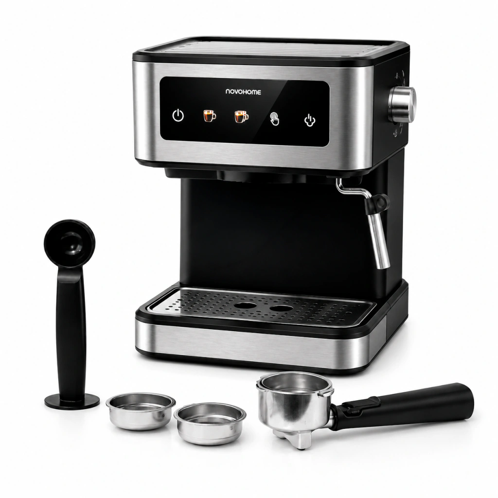 Cafetera Novohome Expresso Tactil 1.5L 20 Bar C/Vaporizador