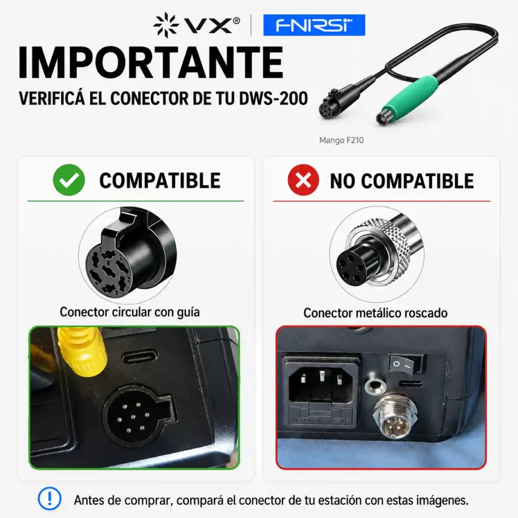 Mango Soldador FNIRSI F210 7 Pines para DWS-200 - imagen 14