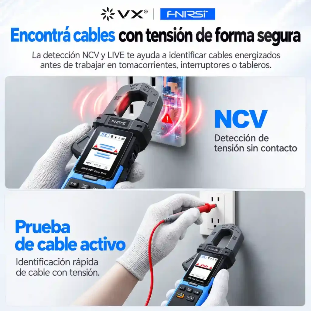 Pinza Amperimétrica FNIRSI DMC-600 AC/DC 600 A Bluetooth - imagen 10